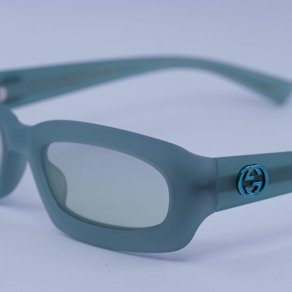 Gucci GG1786S 005 Sunglasses Light Green Rectangle Frame, Blue/Green Lenses - Picture 5 of 11